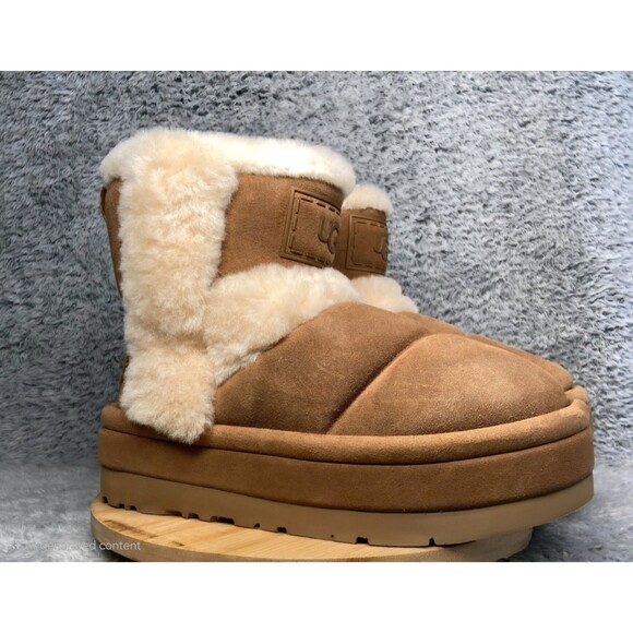 New Platform UGG Classic Chillapeak Boot Women's Chestnut 1144046 Size US 7 UK 5 - Picture 3 of 8